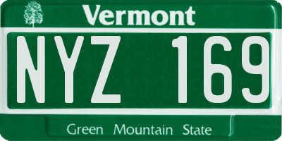 VT license plate NYZ169