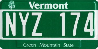 VT license plate NYZ174