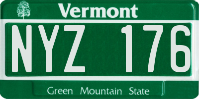 VT license plate NYZ176
