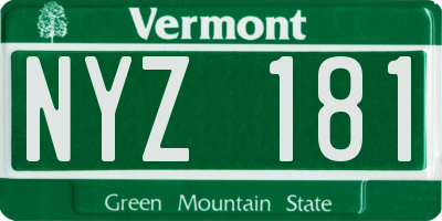 VT license plate NYZ181