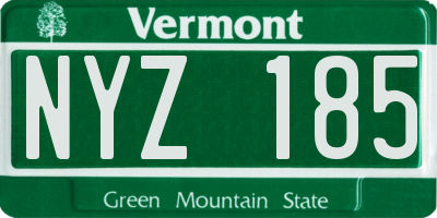 VT license plate NYZ185