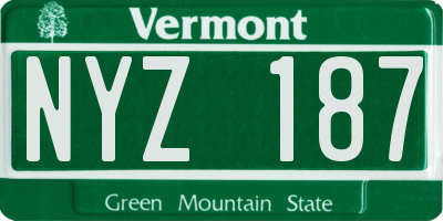 VT license plate NYZ187