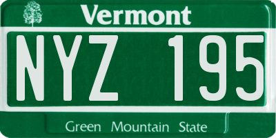 VT license plate NYZ195