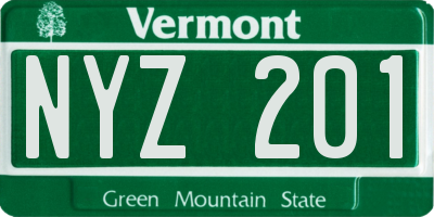 VT license plate NYZ201