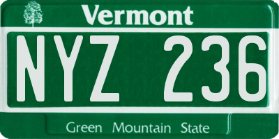VT license plate NYZ236