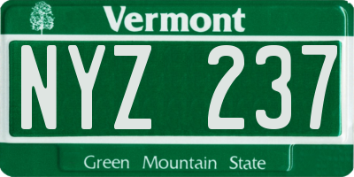 VT license plate NYZ237