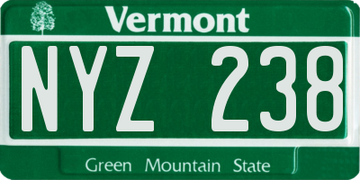 VT license plate NYZ238