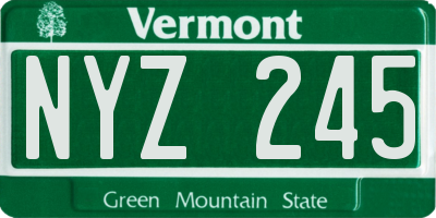 VT license plate NYZ245