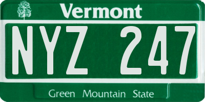 VT license plate NYZ247