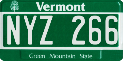 VT license plate NYZ266