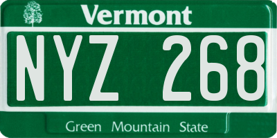 VT license plate NYZ268