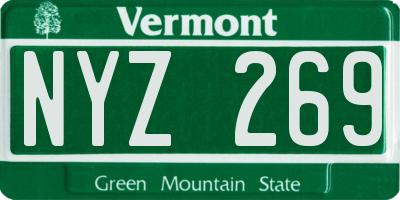 VT license plate NYZ269