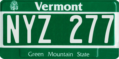 VT license plate NYZ277