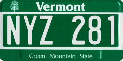 VT license plate NYZ281