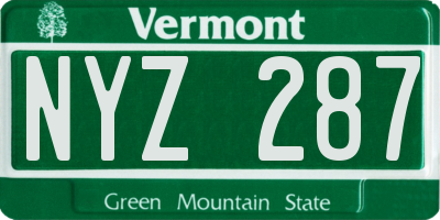VT license plate NYZ287