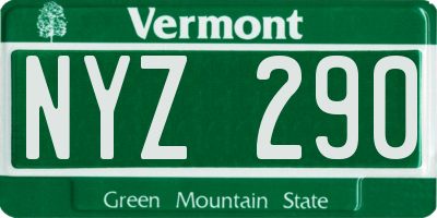 VT license plate NYZ290