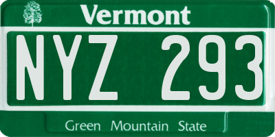 VT license plate NYZ293