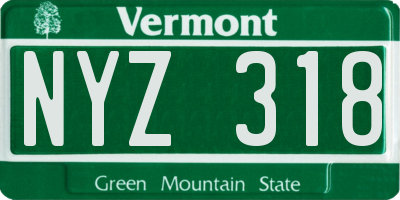 VT license plate NYZ318