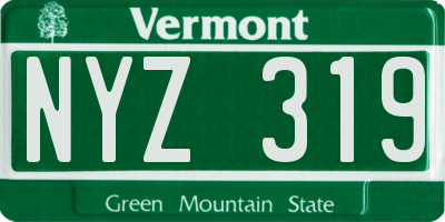 VT license plate NYZ319