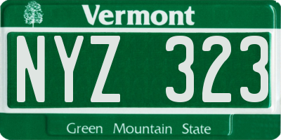 VT license plate NYZ323