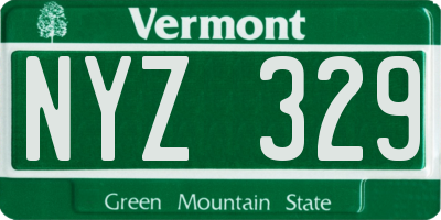 VT license plate NYZ329