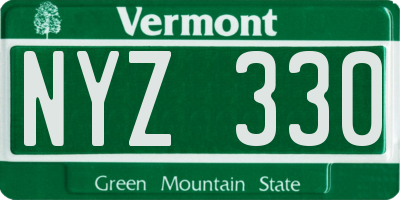 VT license plate NYZ330