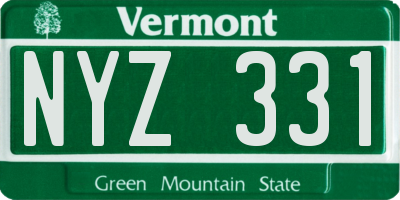 VT license plate NYZ331