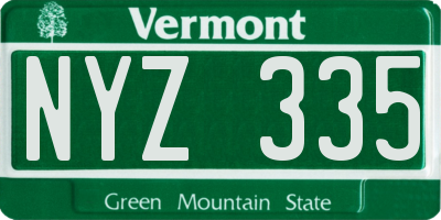 VT license plate NYZ335