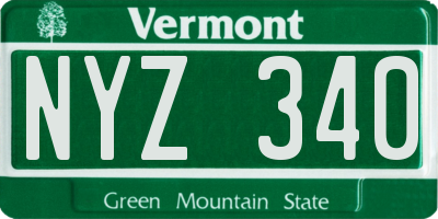 VT license plate NYZ340