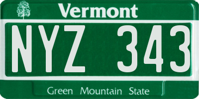VT license plate NYZ343