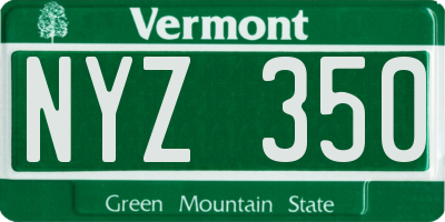 VT license plate NYZ350