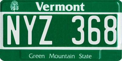 VT license plate NYZ368