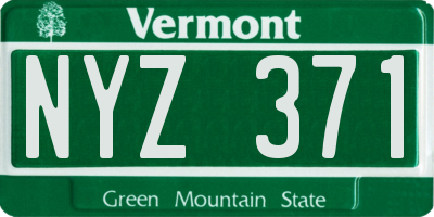 VT license plate NYZ371
