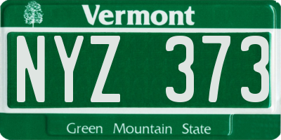VT license plate NYZ373