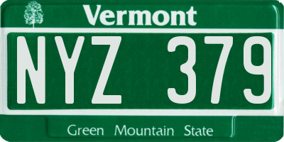 VT license plate NYZ379