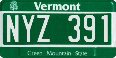 VT license plate NYZ391