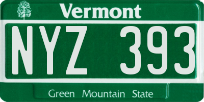 VT license plate NYZ393
