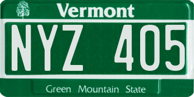 VT license plate NYZ405