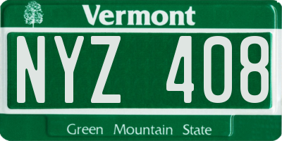 VT license plate NYZ408