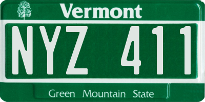VT license plate NYZ411