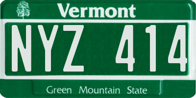 VT license plate NYZ414