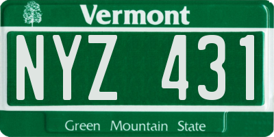 VT license plate NYZ431