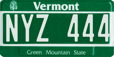 VT license plate NYZ444