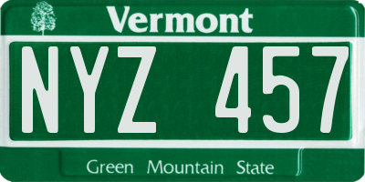 VT license plate NYZ457