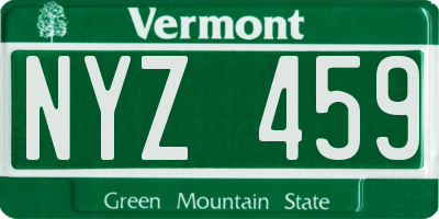 VT license plate NYZ459