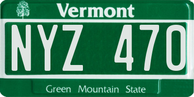 VT license plate NYZ470