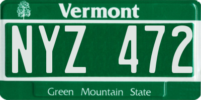 VT license plate NYZ472
