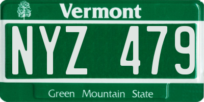 VT license plate NYZ479