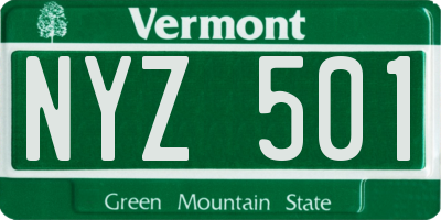 VT license plate NYZ501