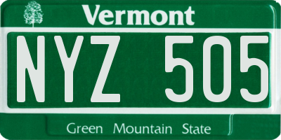 VT license plate NYZ505
